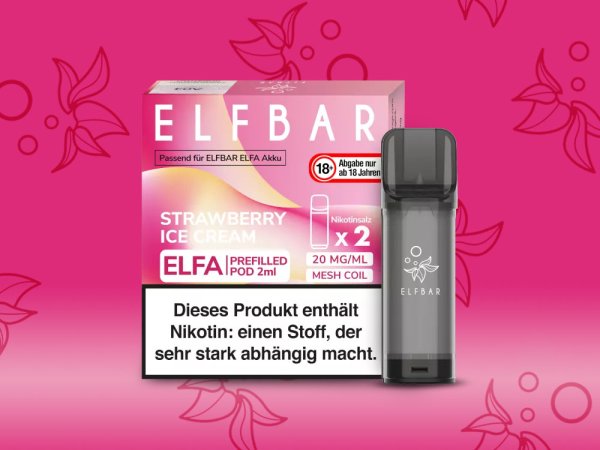 Elfbar ELFA Pods Strawberry Ice Cream 20mg I 2 Stk