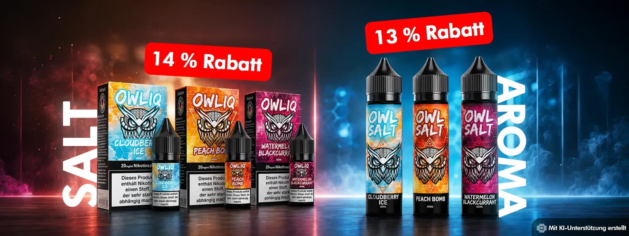 3 Sorten von Owliq / OWL Salt im Angebot