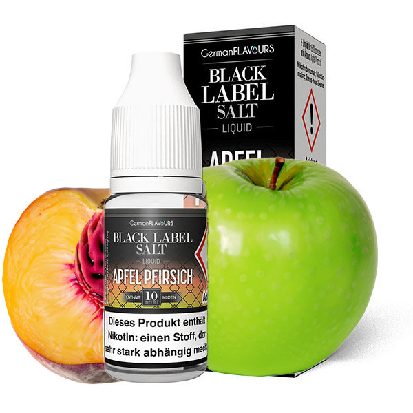 Black Label Apfel Pfirsich NicSalt 10ml Liquid 10mg