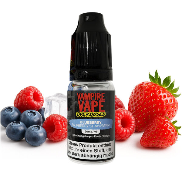 Vampire Vape Overdosed Blueberry Raspberry Strawberry Nikotinsalz Liquid 20mg