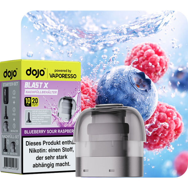 Vaporesso Dojo Blast X Nachfüllbehälter Blueberry Sour Raspberry 10ml 20mg