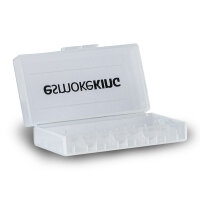 Transportbox für 2x 18650er Akkuzellen mit Label